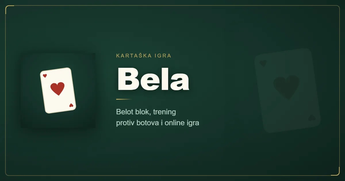 Bela Blok title card on green felt