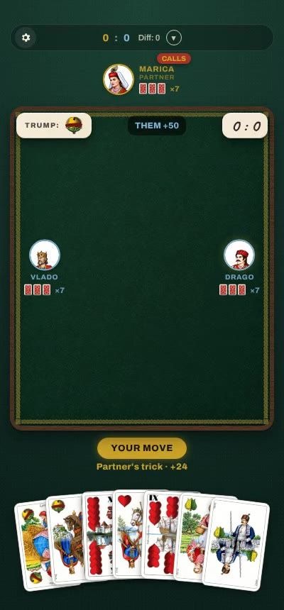 Practice table against bots