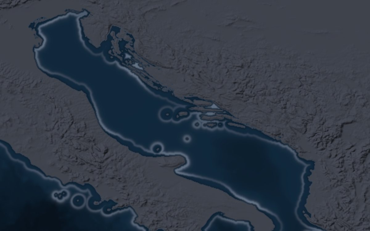 Breakdown: coast, shelf and surf drawn from a distance field